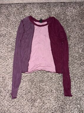 wild fable Colorblock Long Sleeve Top in Light Pink & Plum